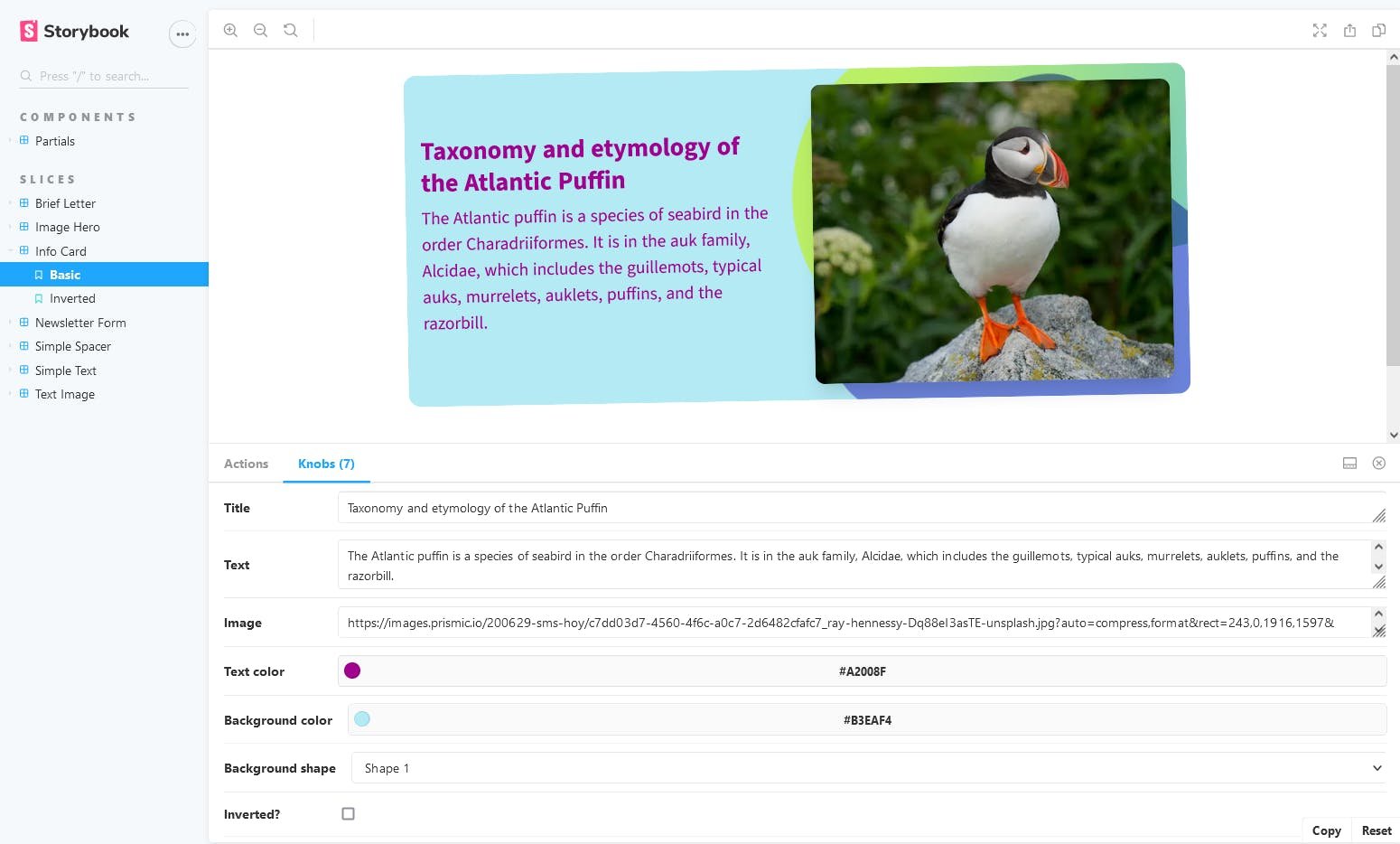 Slice Simulator: An Alternative for Building Slices in Isolation A preview of the Storybook interface.