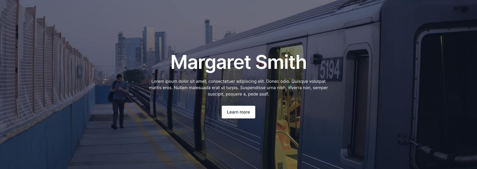 A screenshot of our content area molecule now combined with a background image to form an organism for our atomic design system example.