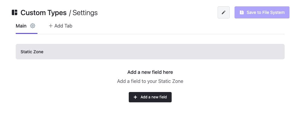 A screenshot of the interface for adding fields to the Custom Type. At the top is a section called the 
