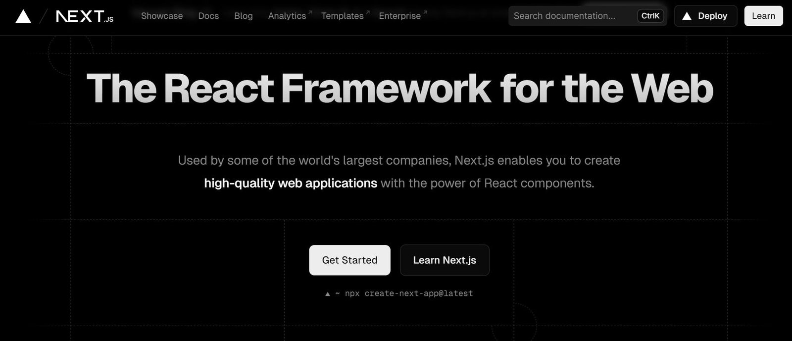 An image of Next.js landing page.
