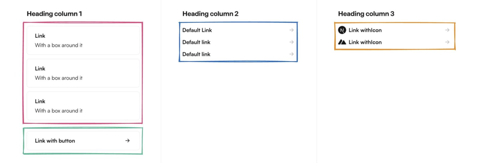 An image displaying our different styles of submenu items.