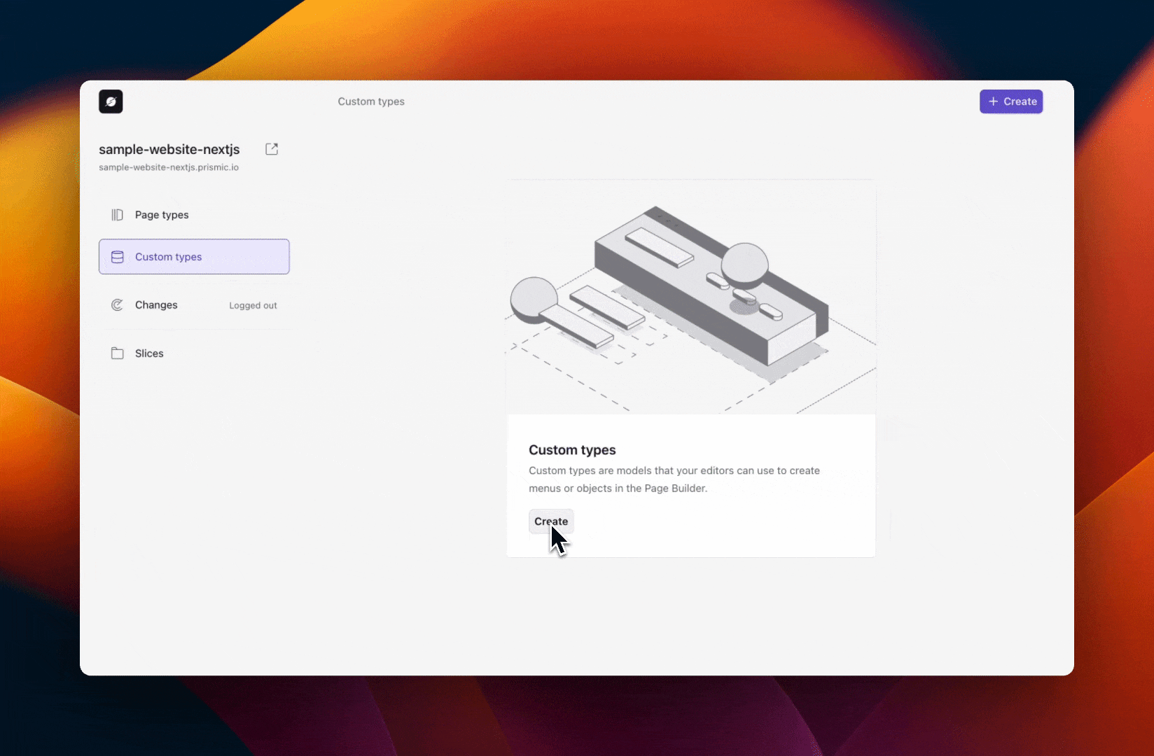 A GIF showing how to add a custom type in Slice Machine.