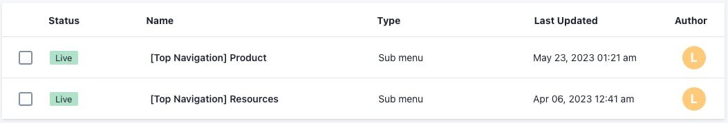 An image showing our Sub menu Documents in the Page Builder.