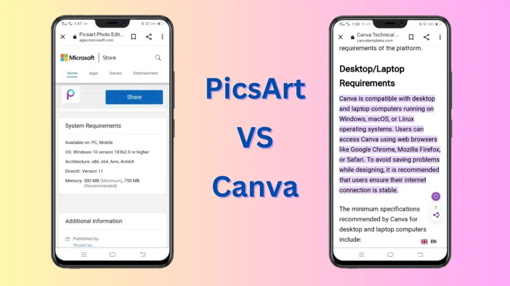 Compatibility and Accessibility of Picsart and Canva