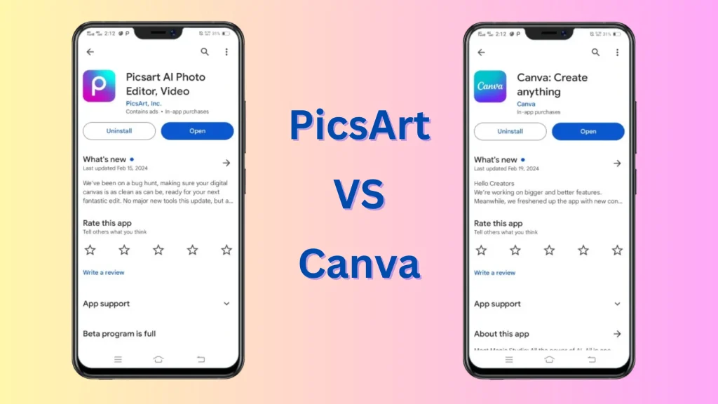 How to download picsart and Canva