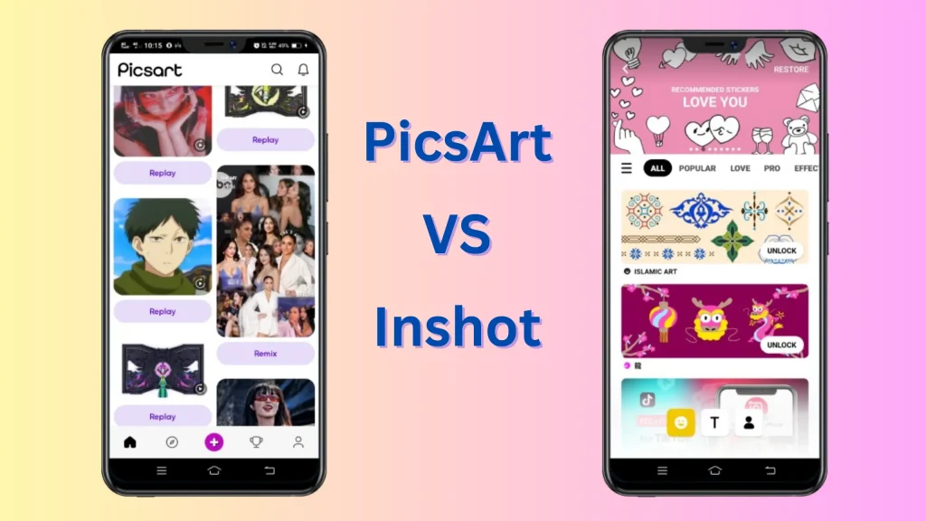 Picsart Vs Inshot community and engagement