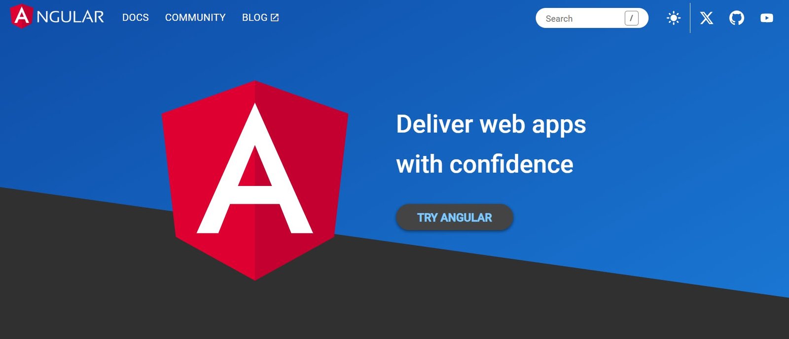 An image of Angular website.