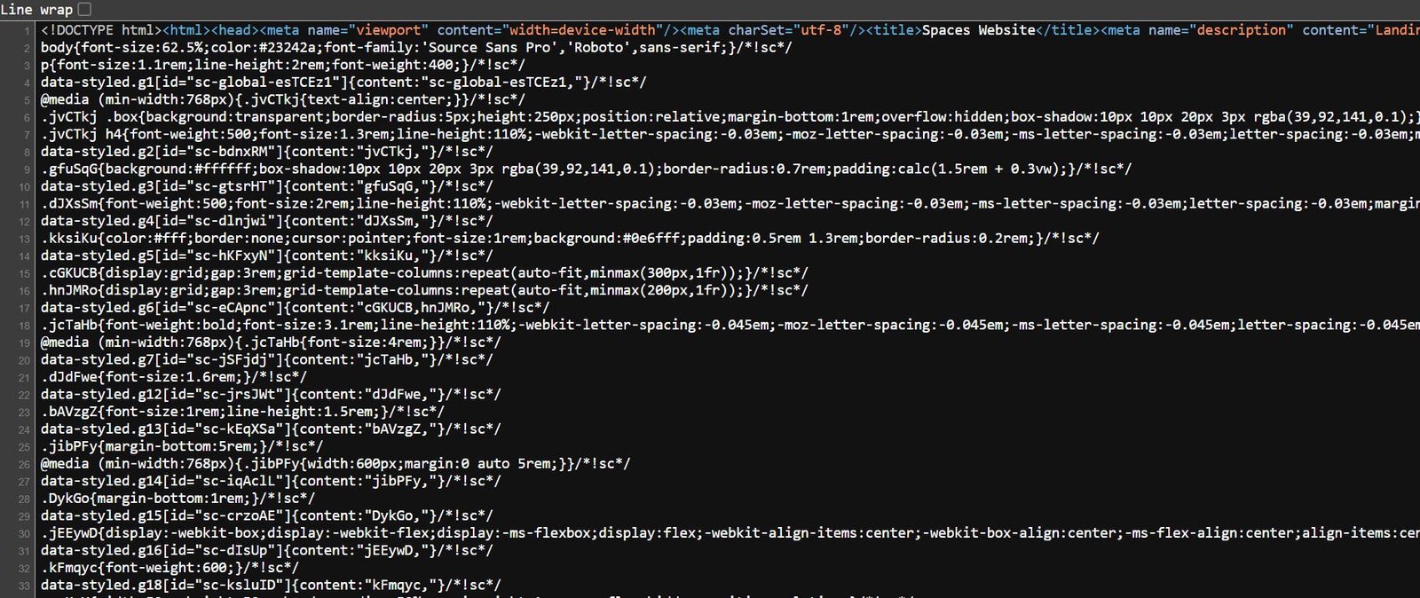 Server-side source code.