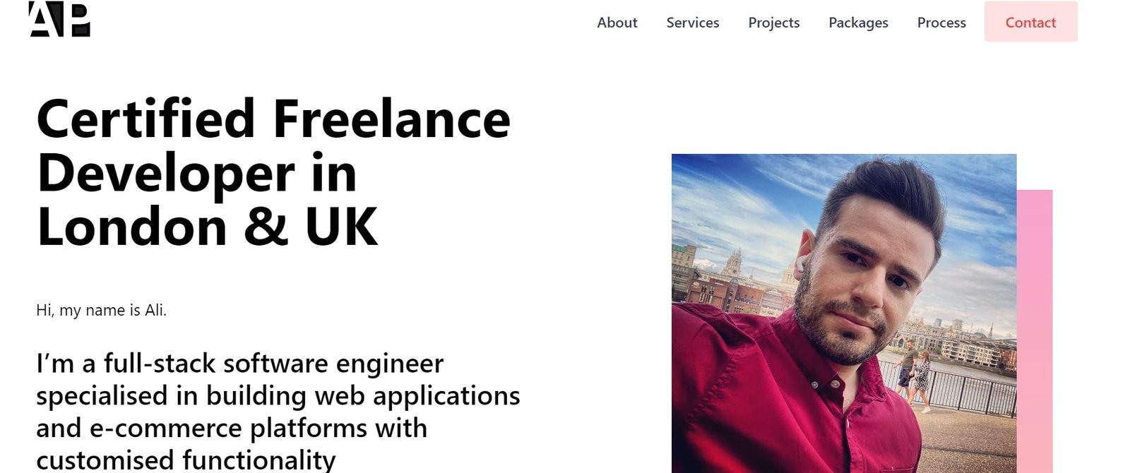 An image of Ali Parandeh website