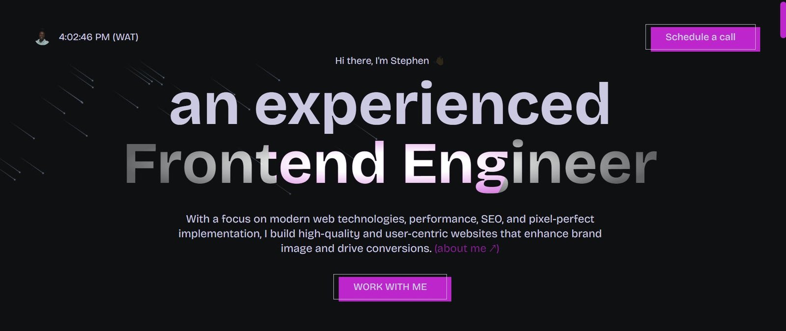 An image of Stephen Gbologade website.