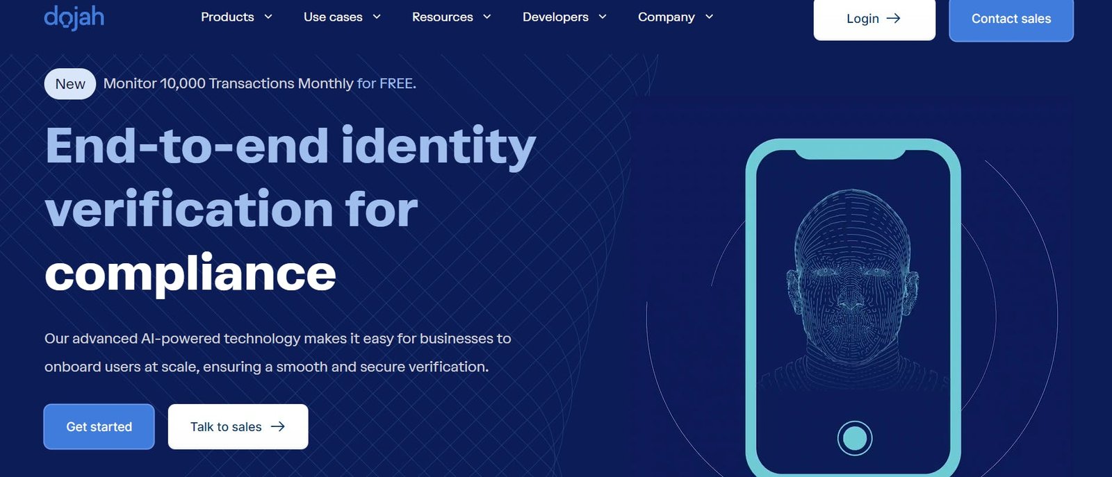 An image of dojah site after redesign.