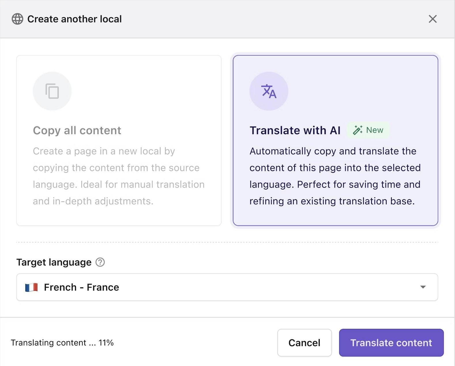 An image of translate AI Prismic feature