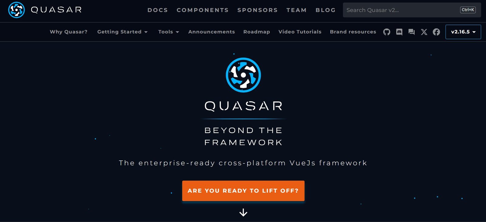 An image of the Quasar website.