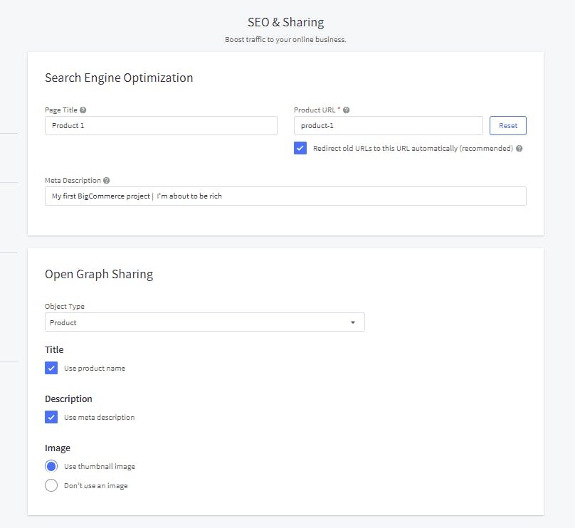 An image of BigCommerce dashboard