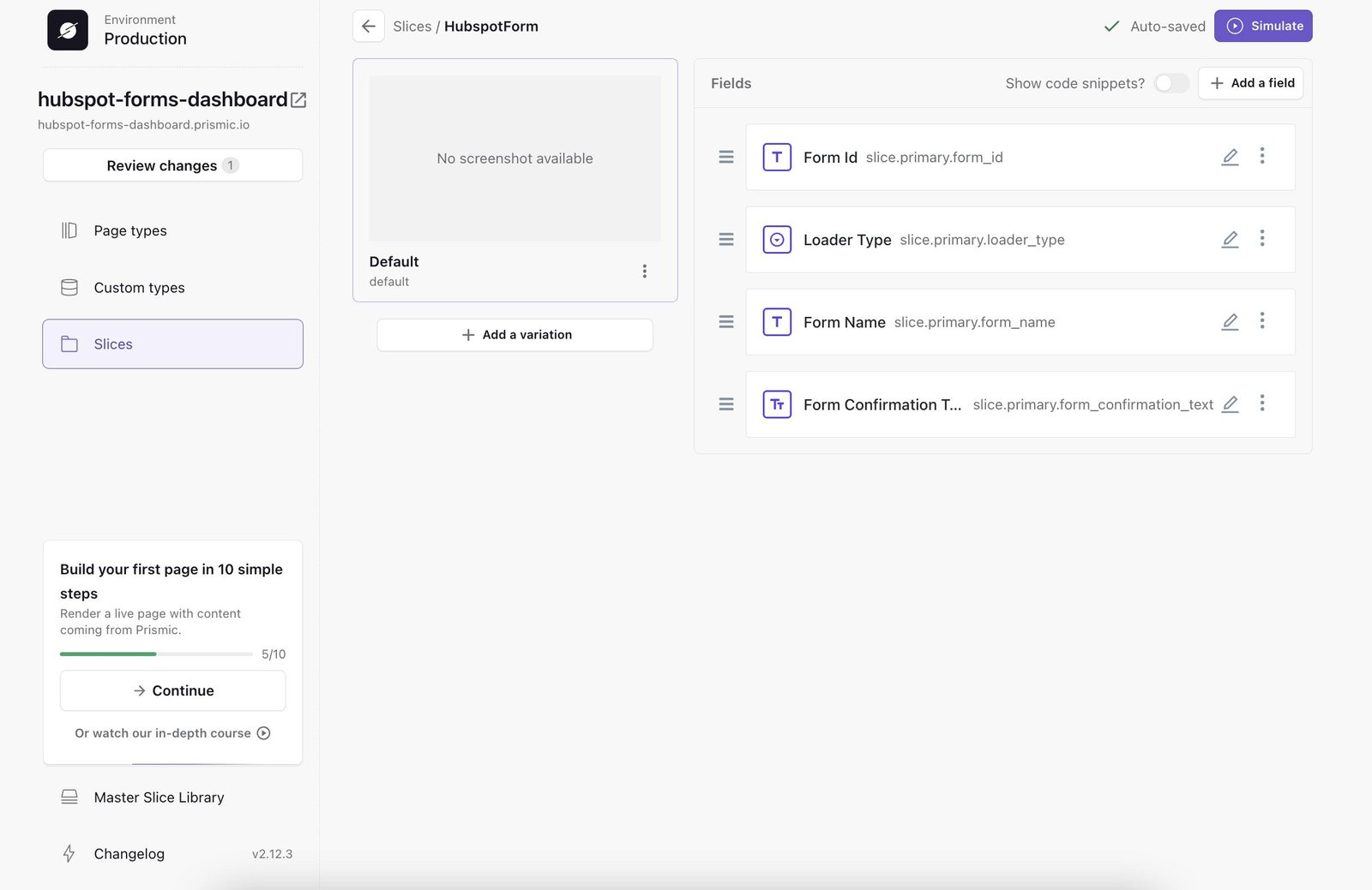 An image of slices schema in Slice Machine