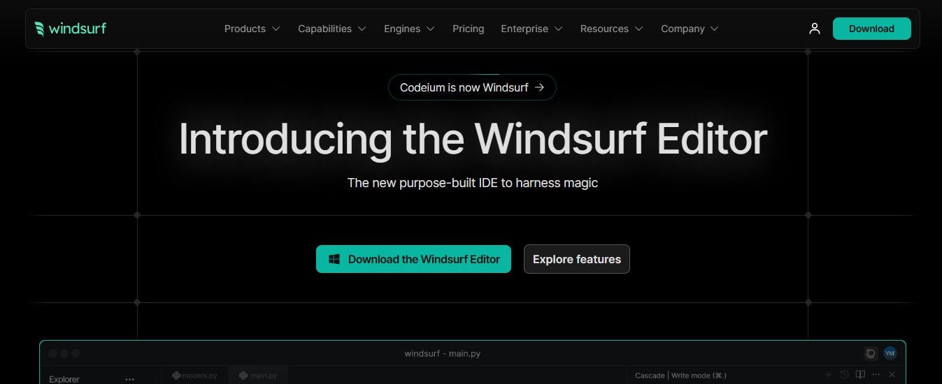 Image of Windsurf AI website