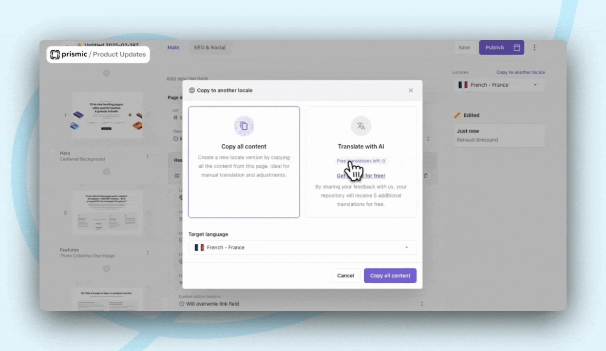 A GIF of Prismic survey