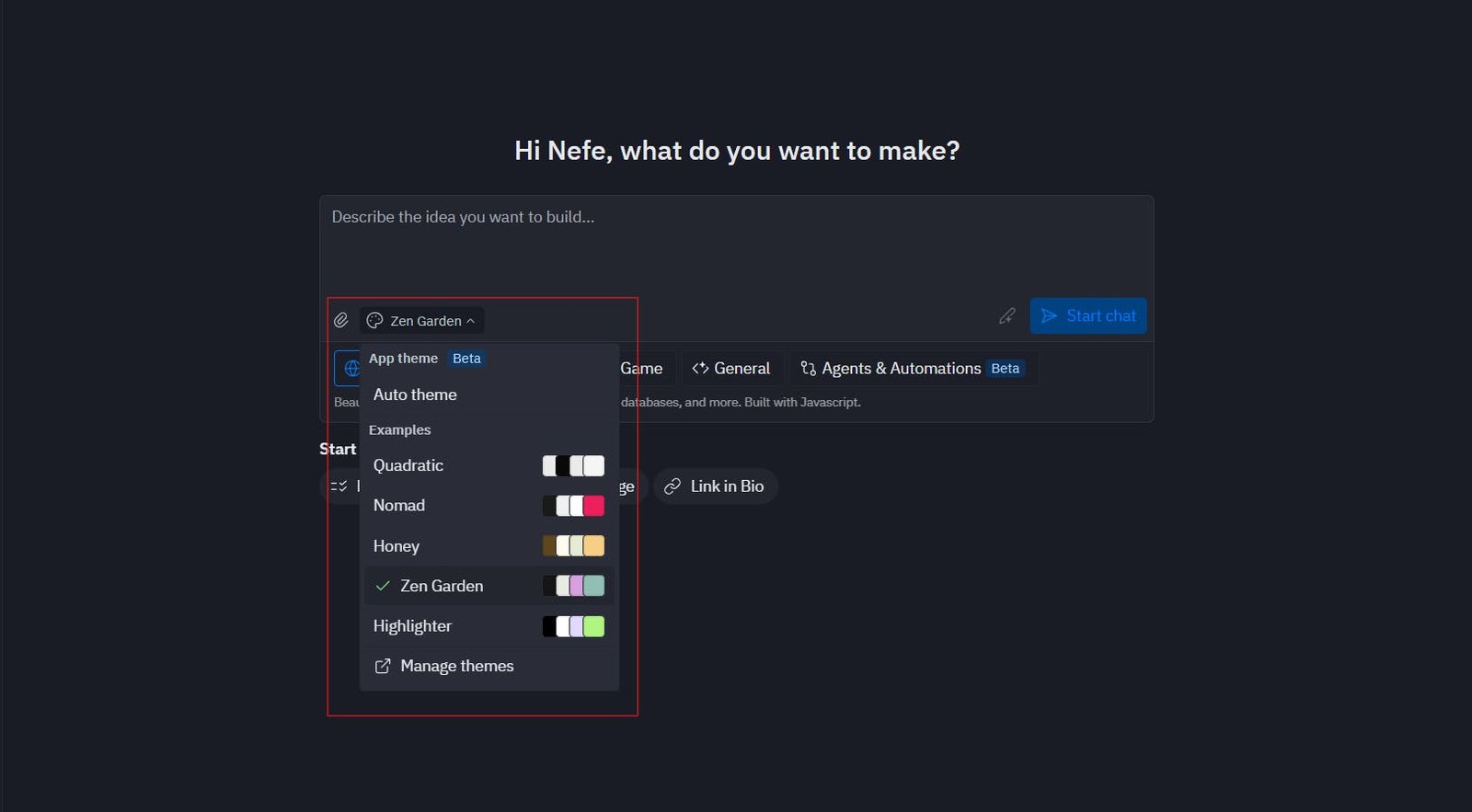 Replit chat interface image
